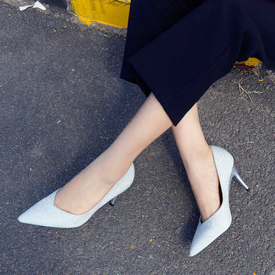 Nouvelle collection coréenne Fairy Wind Transparent épais-Word Carré tête pliable haut talon chaussures d'été pour femmes chaussures de mariage