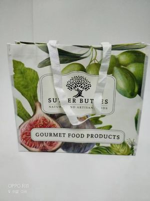 Sac en tissu non tissé recyclé pour le shopping, sac de shopping réutilisable écologique personnalisé, sacs fourre-tout d'épicerie imprimés personnalisés avec logo