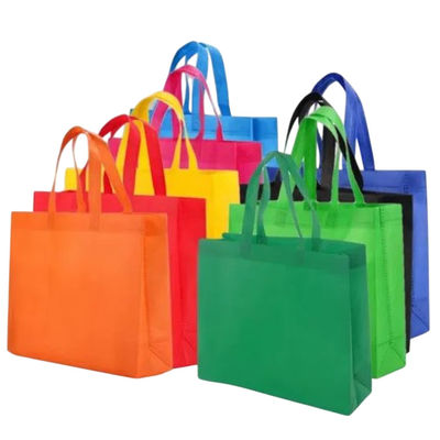 Sac de courses promotionnel personnalisé en tissu PP tissé 120 g/m² pour supermarché, fruits, légumes, viandes, fruits de mer.