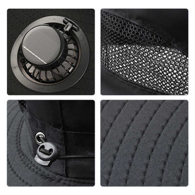 Vente à chaud étanche Camping Pêche Panneau solaire Chapeaux de refroidissement Chapeau de ventilateur solaire
