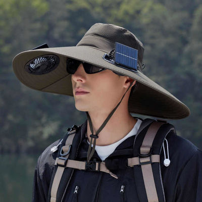 Casquette de ventilateur solaire OEM - Chapeau de pêcheur à large bord alimenté par l'énergie solaire pour la pêche, la randonnée et la protection solaire en extérieur