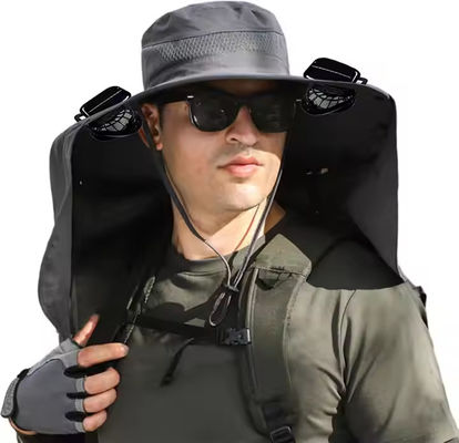 Casquette de ventilateur solaire OEM - Chapeau de pêcheur à large bord alimenté par l'énergie solaire pour la pêche, la randonnée et la protection solaire en extérieur