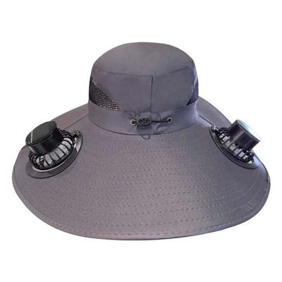 Chapeau de pêcheur en denim d'été pour hommes avec protection UV à double usage, ventilateur à charge solaire et USB