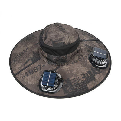 Chapeau de pêcheur en denim d'été pour hommes avec protection UV à double usage, ventilateur à charge solaire et USB