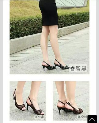 2025 OEM Vente directe de femmes à la mode de luxe authentique en cuir véritable noir Design de marque Talons hauts épais pliables