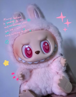 POP MART LABUBU V2 Ayez un ensemble de macarons en PVC série de visages en vinyle battement de cœur à la mode figure de jouet en peluche boîte à voile