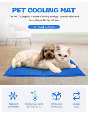 Pads de refroidissement réversibles pour animaux de compagnie Tapis rafraîchissants lavables Chiens chats Animaux de compagnie Tapis de refroidissement non toxiques d'été Tapis de chenil de sommeil