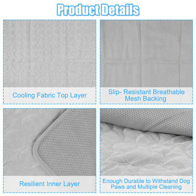 Tapis rafraîchissant moderne d'été pour animaux de compagnie - Tapis de glace en fibre respirante et lavable pour temps chaud - Idéal pour les voyages pour chats/chiens